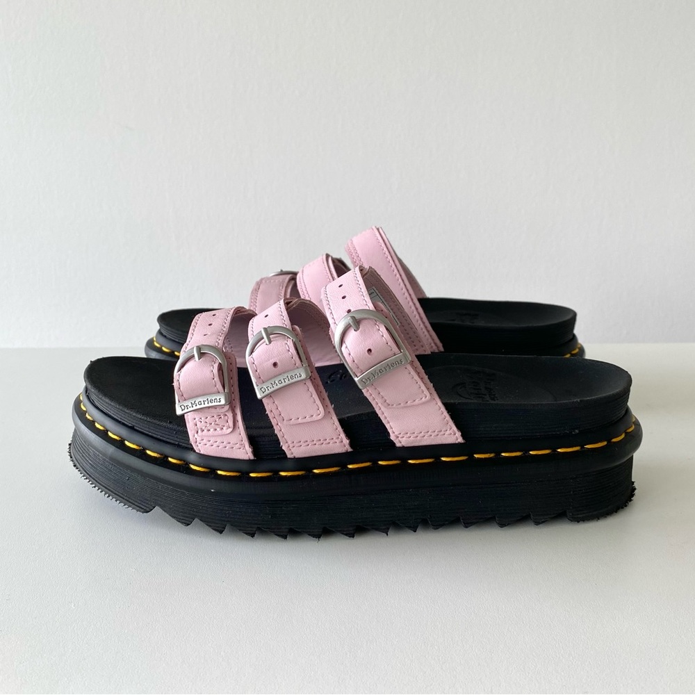Dr. Martens Black and Pink Sandals with Chunky Sole